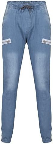 Leg Men's Pants Plus-Size Street Pure Colour Jeans with Zipper Pocket Jean Trouser Solid Fashion Jeans Men Straight